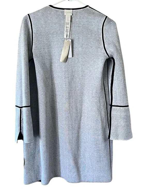 Chico's US Size 2 Black Gray Reversible Cardigan Sweater Chico’s Size 00 XS - Picture 6 of 12